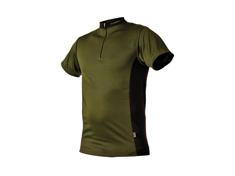 PFANNER Zipp-Neck Shirt kurzarm Rot/Neongelb Größe XL 